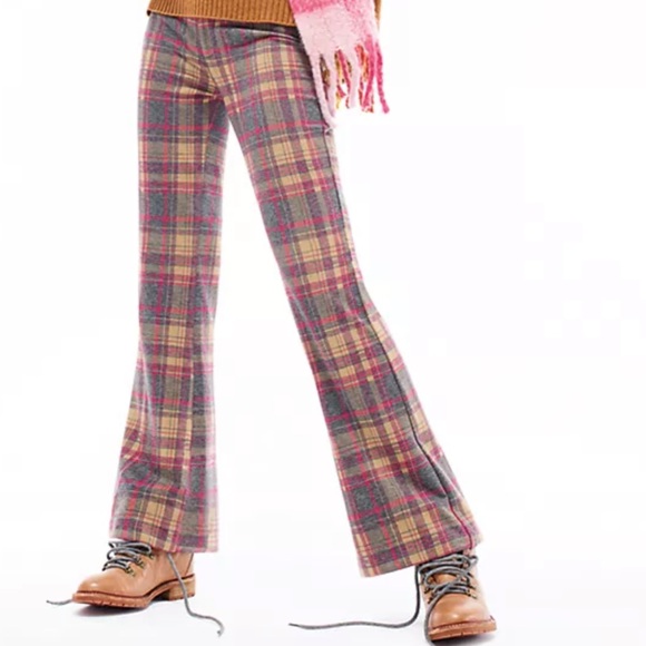 NEW Anthropologie Essential Trouser Rose Plaid 8 - Picture 2 of 3